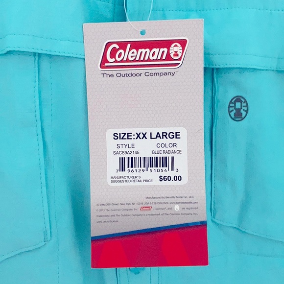 Mens Coleman UPF 30 Quick Dry Blue Shirt XXL - Picture 2 of 4
